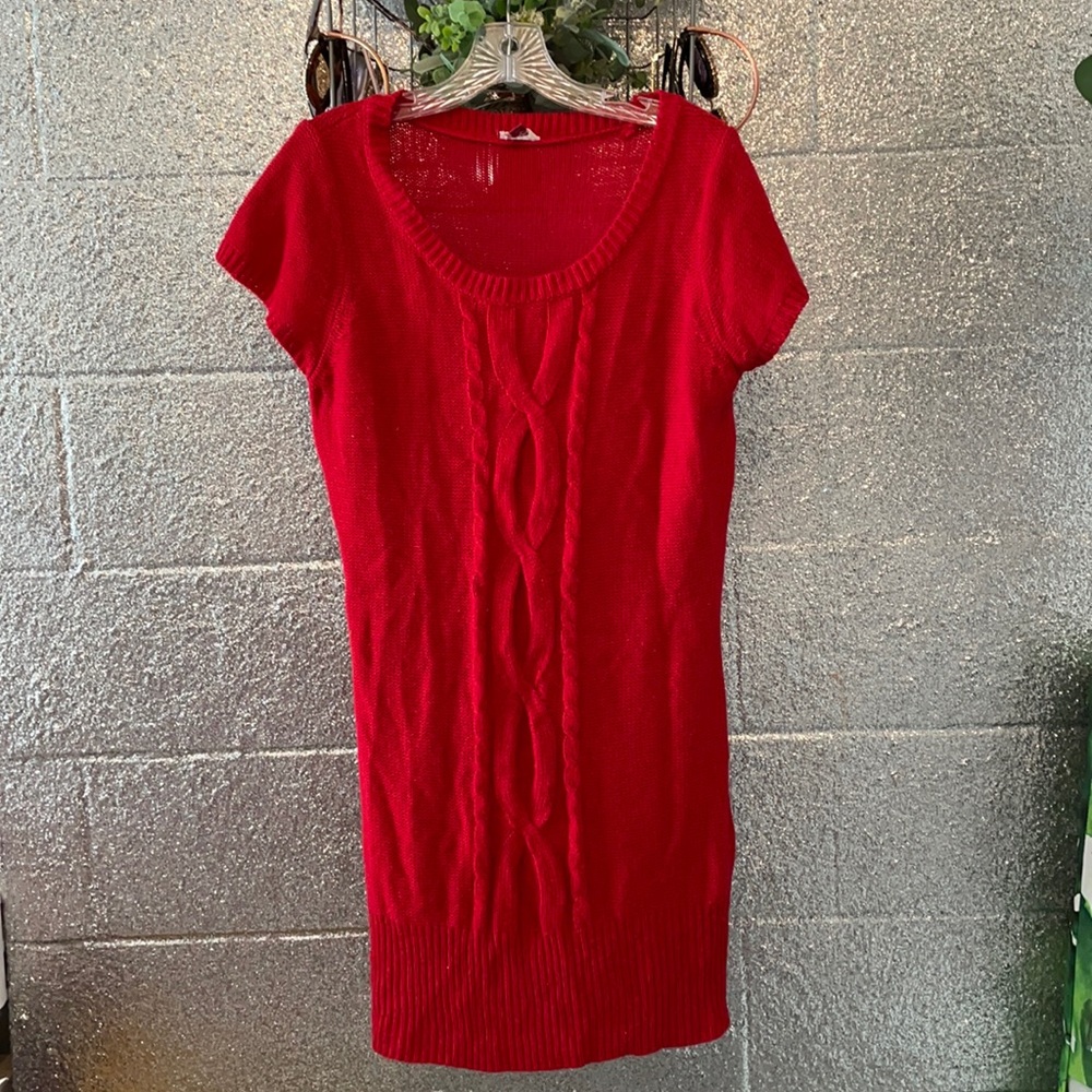 Red sweater dress